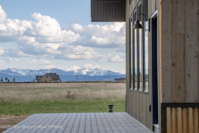 4444 Tails Down Rd, Tetonia, ID 83452 - wooden terrace with a mountain view and a view of rural / pastoral area