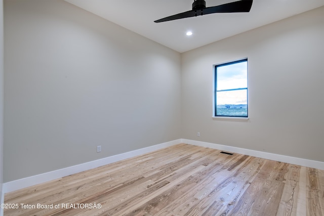4444 Tails Down Rd, Tetonia, ID 83452 - empty room featuring ceiling fan, wood finished floors, baseboards, and recessed lighting