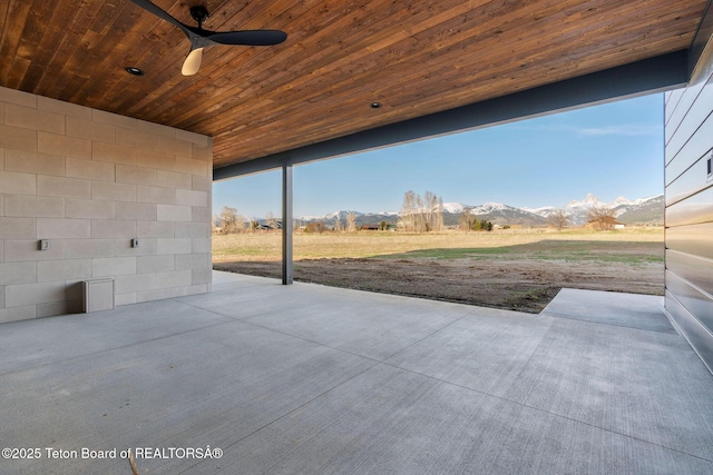 1404 Canyon Sunrise, Driggs, ID 83422 - view of patio with a mountain view and ceiling fan