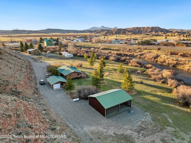 9 Warm Springs Rd, Dubois, WY 82513 - birds eye view of property with a rural view and a mountain view
