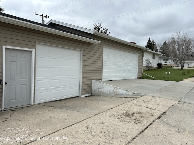garage with driveway