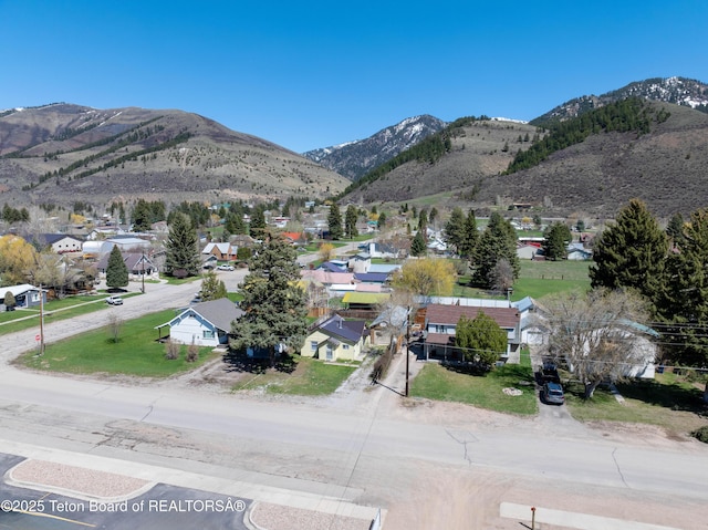519 Jefferson, Afton, WY 83110 - aerial view of residential area featuring a mountainous background
