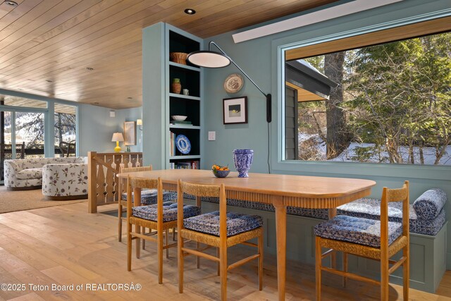 735 Snow King Dr, Jackson, WY 83001 - dining room with wooden ceiling and wood finished floors