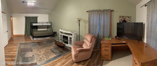 51 Cheyenne Cir, Star Valley Ranch, WY 83127 - sitting room with vaulted ceiling and wood finished floors