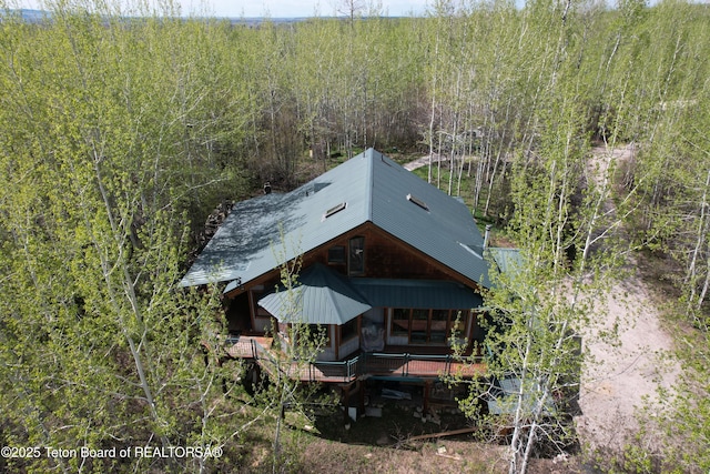 2435 Steelhead Dr, Tetonia, ID 83452 - view from above of property featuring a heavily wooded area