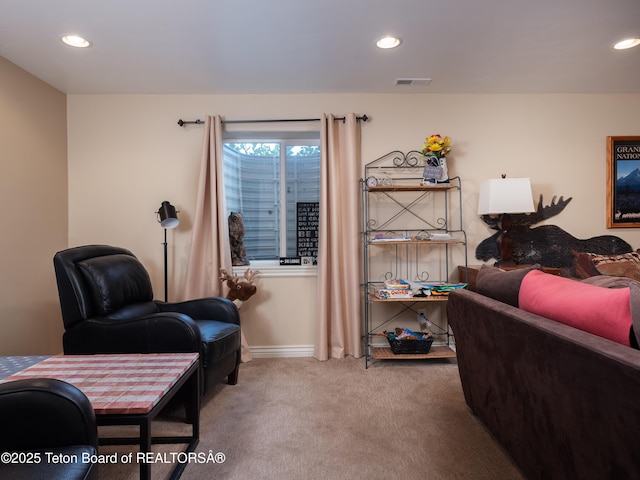 525 Booshway St, Driggs, ID 83422 - sitting room featuring carpet flooring, recessed lighting, and baseboards