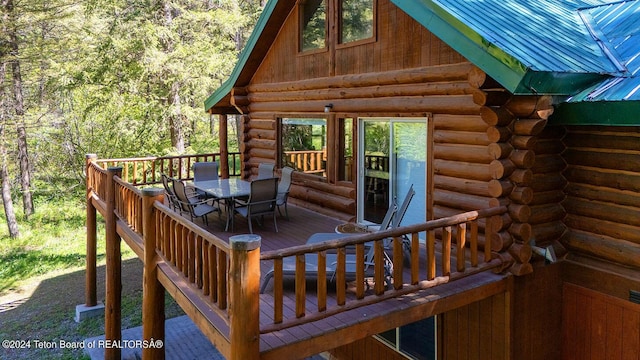 1238 Vista Dr, Star Valley Ranch, WY 83127 - wooden terrace featuring outdoor dining area