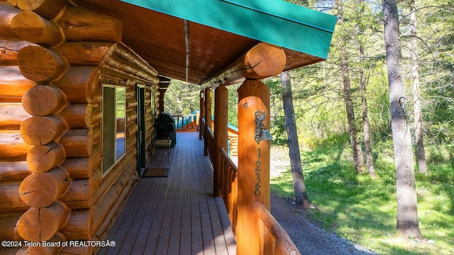 1238 Vista Dr, Star Valley Ranch, WY 83127 - wooden terrace with covered porch