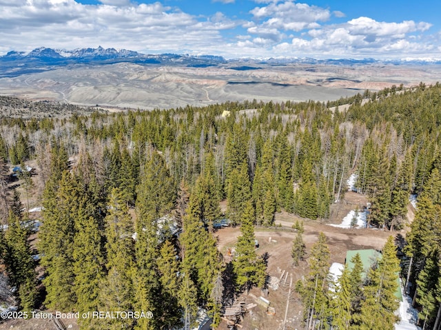 2 Porcupine Cir, Dubois, WY 82513 - bird's eye view of a mountain backdrop and a heavily wooded area