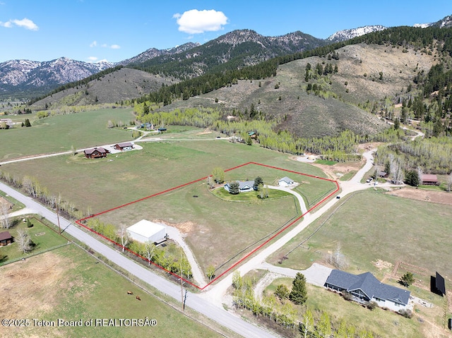 51 Buckaroo Cir, Etna, WY 83118 - view of rural area featuring property boundaries highlighted and a mountain backdrop