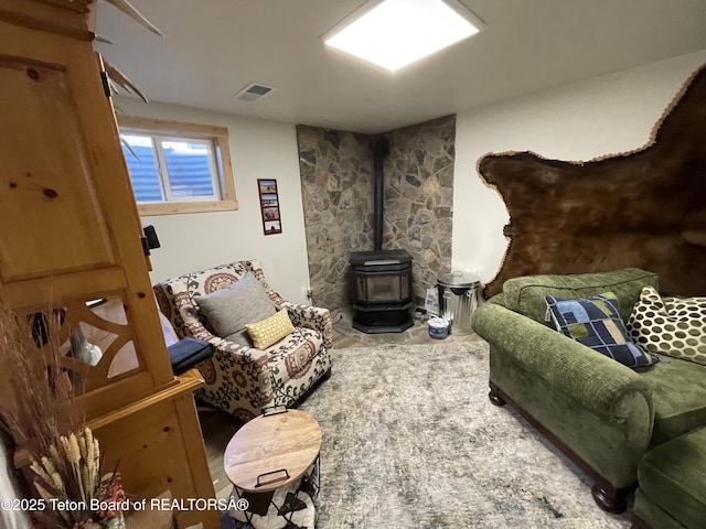 325 1st St N, Cokeville, WY 83114 - living room with a wood stove