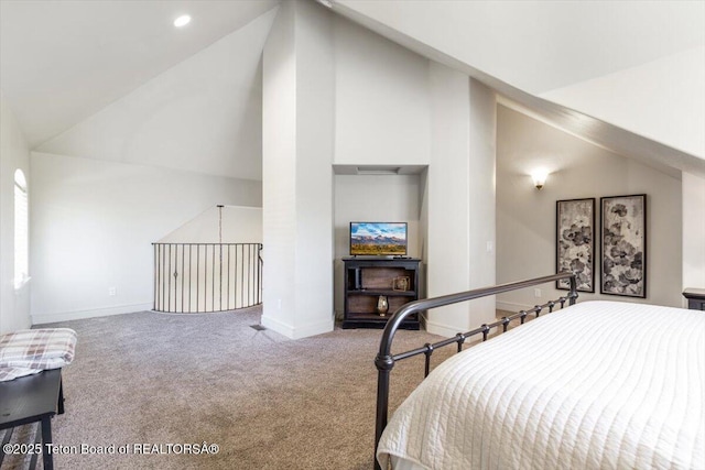 33 Willowbrook Dr, Driggs, ID 83422 - bedroom featuring lofted ceiling, carpet flooring, baseboards, and recessed lighting