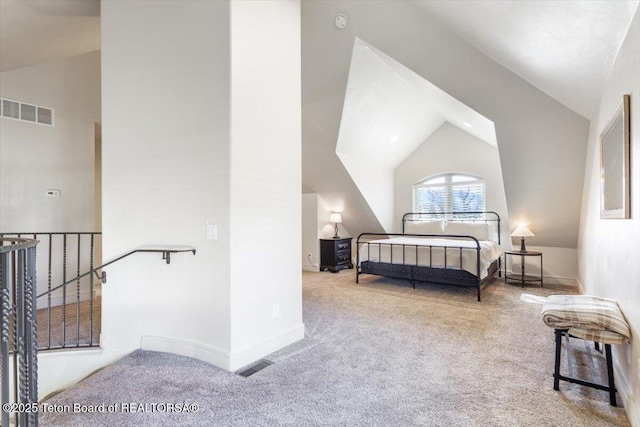 33 Willowbrook Dr, Driggs, ID 83422 - carpeted bedroom featuring vaulted ceiling and baseboards