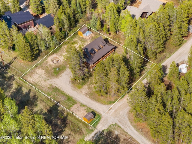 aerial overview of property's location featuring property parcel outlined