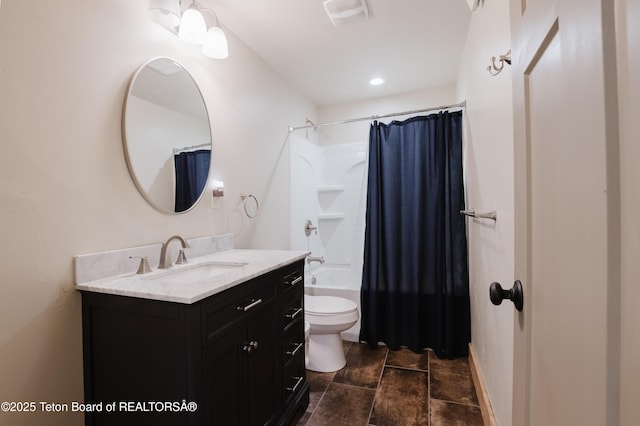 222 River Bench Rd, Alpine, WY 83128 - full bath with vanity, toilet, and shower / tub combo