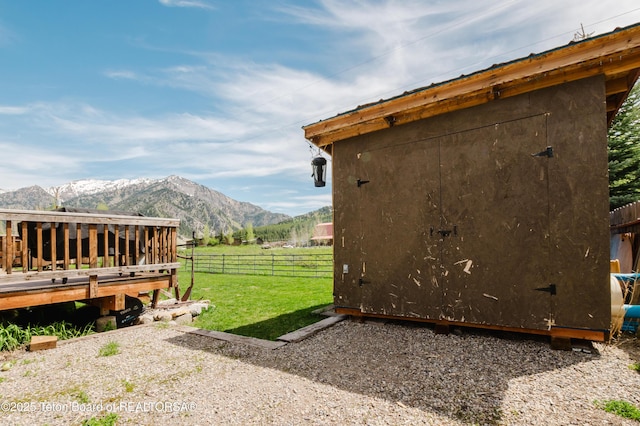 222 River Bench Rd, Alpine, WY 83128 - view of yard with a mountain view, an outbuilding, and a rural view