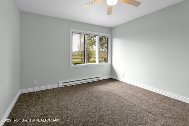 3455 S Tensleep Dr Unit 16, Jackson, WY 83001 - carpeted empty room with baseboard heating, ceiling fan, and baseboards