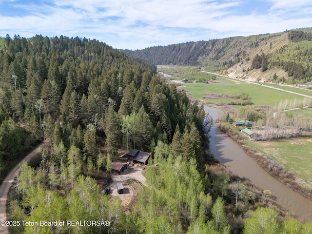 185 River Bench Rd, Thayne, WY 83127 - aerial overview of property's location with a forest and rural landscape