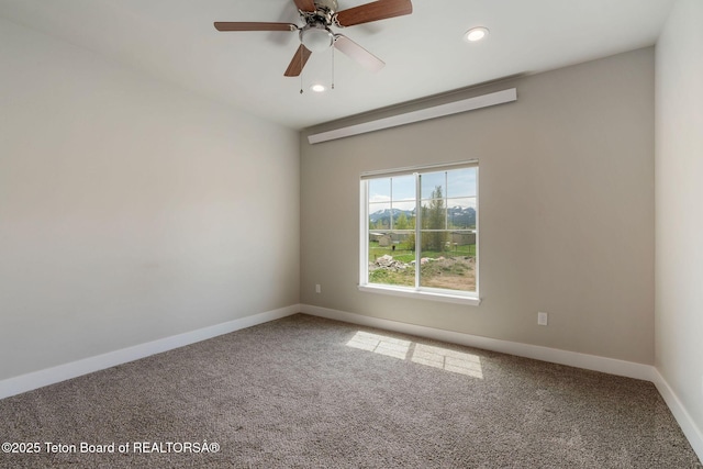 68 Alpine Trl Unit 38, Victor, ID 83455 - unfurnished room featuring carpet floors, recessed lighting, baseboards, and ceiling fan