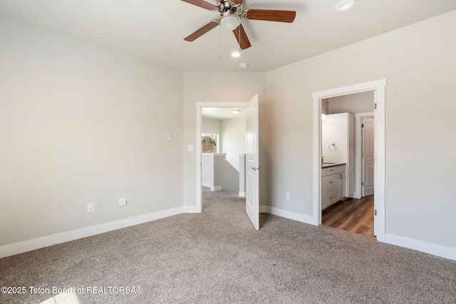 68 Alpine Trl Unit 38, Victor, ID 83455 - unfurnished bedroom with carpet, baseboards, a ceiling fan, and ensuite bath
