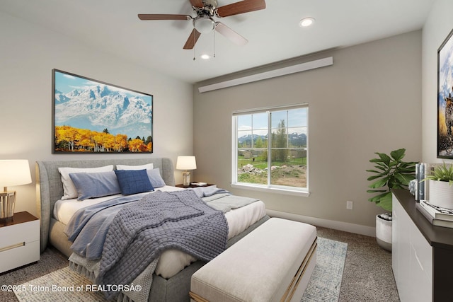 68 Alpine Trl Unit 38, Victor, ID 83455 - carpeted bedroom featuring recessed lighting, baseboards, and ceiling fan