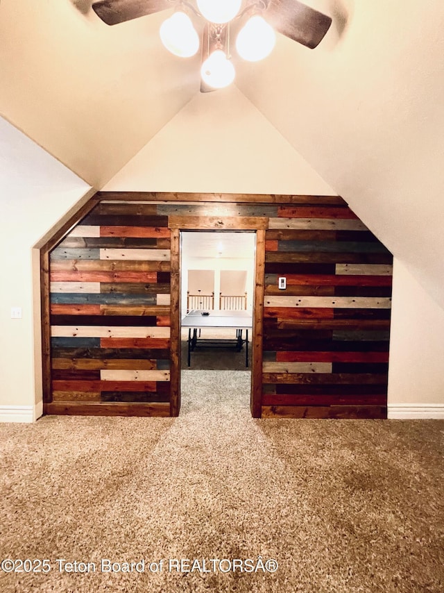 61 Astorian Ln, Smoot, WY 83126 - carpeted bedroom featuring a ceiling fan and lofted ceiling