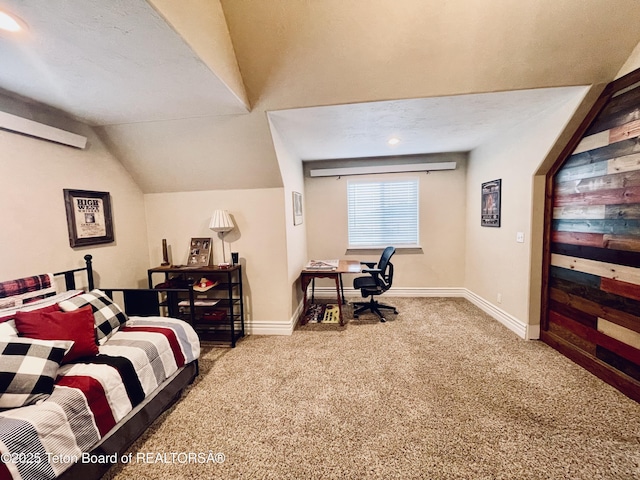 61 Astorian Ln, Smoot, WY 83126 - bedroom with carpet floors, a desk, baseboards, and lofted ceiling