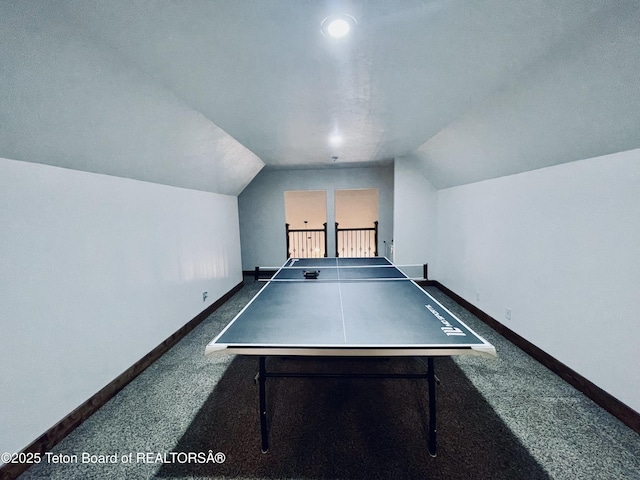 61 Astorian Ln, Smoot, WY 83126 - game room with carpet, lofted ceiling, and baseboards