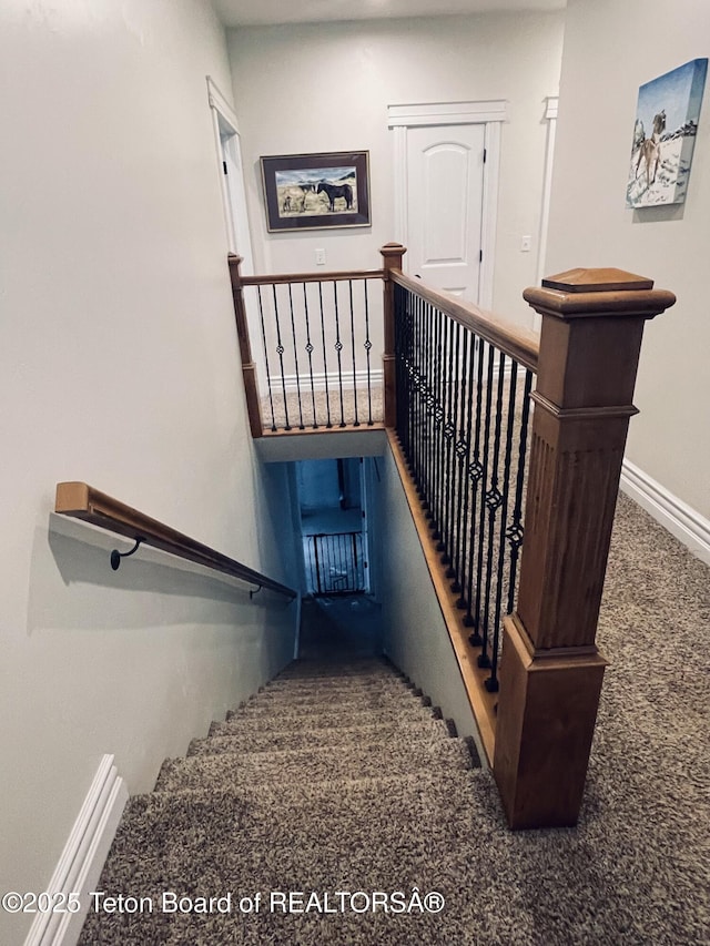 61 Astorian Ln, Smoot, WY 83126 - stairs featuring carpet and baseboards