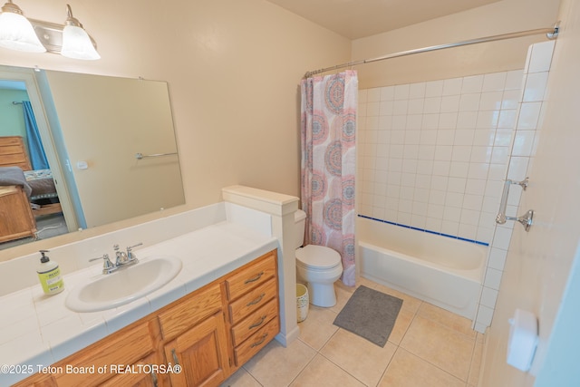 4515 Weslin Trl, Island Park, ID 83429 - ensuite bathroom featuring tile patterned floors, toilet, vanity, and shower / tub combo