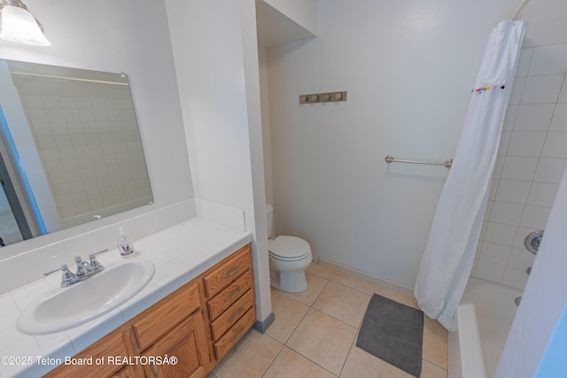 4515 Weslin Trl, Island Park, ID 83429 - bathroom with tile patterned flooring, toilet, vanity, and shower / bath combo