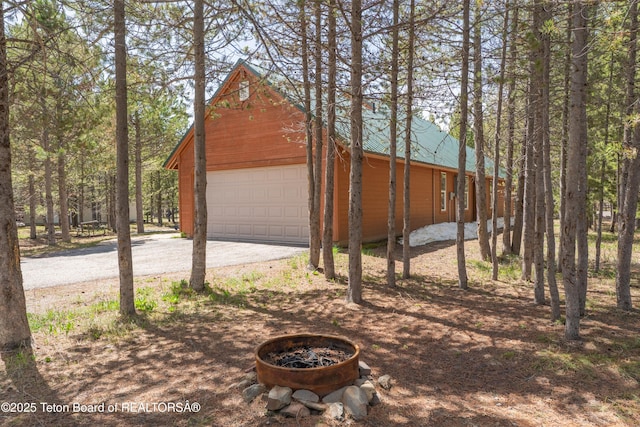 4515 Weslin Trl, Island Park, ID 83429 - garage featuring a garage and asphalt driveway