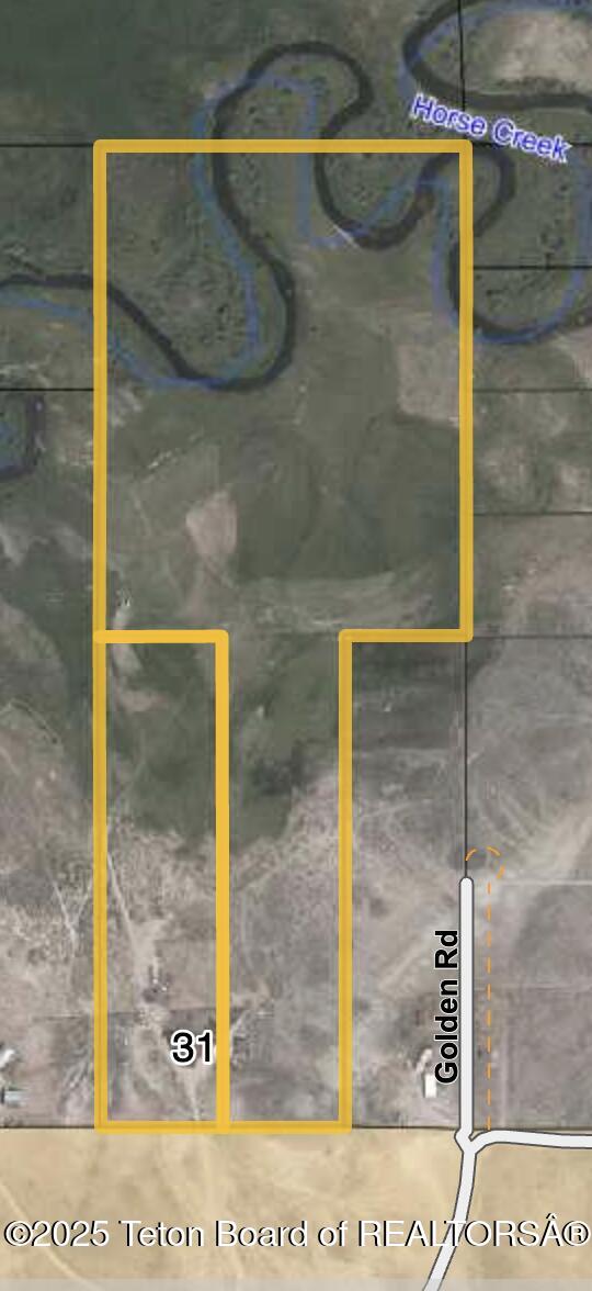 31 Cutoff Rd, Daniel, WY 83115 - aerial overview of property's location featuring property boundaries highlighted