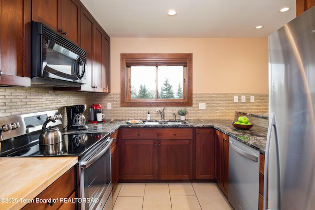 3670 W Michael Dr Unit E-21-E, Teton Village, WY 83025 - kitchen with freestanding refrigerator, stainless steel electric stove, black microwave, dishwashing machine, and a sink