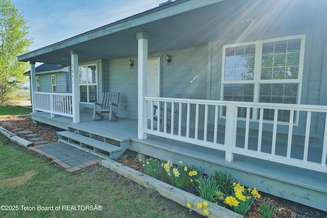 2697 Rendezvous Dr, Driggs, ID 83422 - view of wooden porch