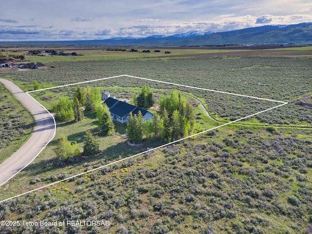2697 Rendezvous Dr, Driggs, ID 83422 - view of rural area with property parcel outlined and a mountainous background