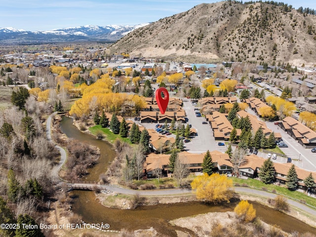 826 Powderhorn Ln Unit C, Jackson, WY 83001 - aerial perspective of suburban area with a mountain backdrop
