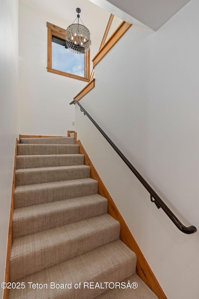 19 Moulton Ln, Victor, ID 83422 - stairs with a chandelier