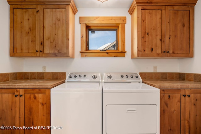 19 Moulton Ln, Victor, ID 83422 - washroom featuring cabinet space and washing machine and clothes dryer