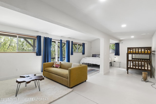 2077 Highland Way, Victor, ID 83455 - bedroom featuring recessed lighting and concrete flooring