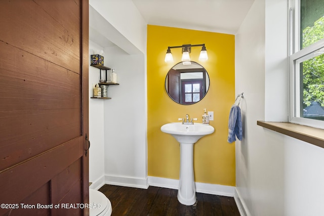 2077 Highland Way, Victor, ID 83455 - bathroom with hardwood / wood-style floors and baseboards