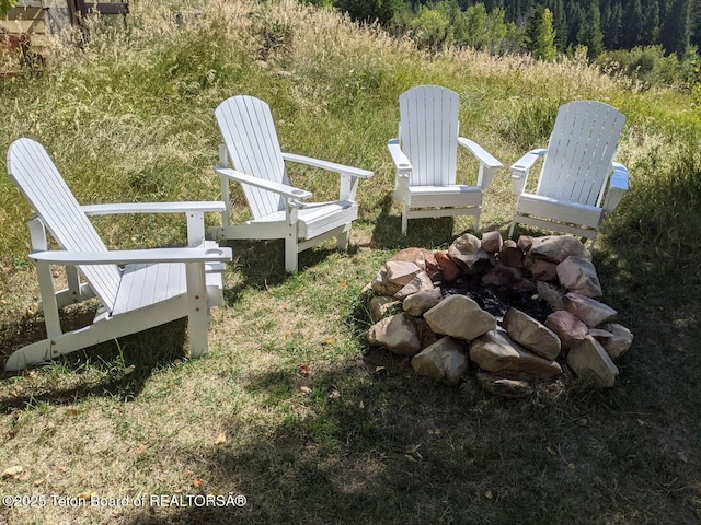 2077 Highland Way, Victor, ID 83455 - view of yard with a fire pit