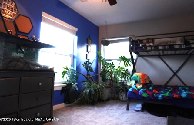 418 Par Ave, Pinedale, WY 82941 - bedroom with carpet floors and a ceiling fan