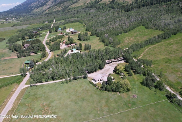 216 County Road 179s, Thayne, WY 83127 - aerial overview of property's location featuring a heavily wooded area and rural landscape