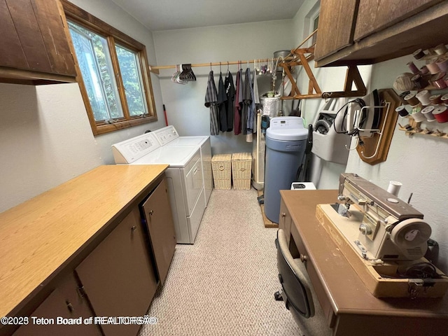 216 County Road 179s, Thayne, WY 83127 - washroom featuring washing machine and clothes dryer and cabinet space