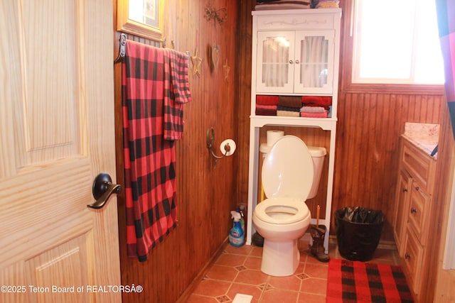 588 S Oak St, Labarge, WY 83123 - full bath featuring toilet, wood walls, and a shower with curtain