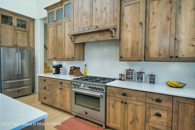 358 Solitude Ln, Tetonia, ID 83452 - kitchen with high quality appliances, light countertops, and backsplash