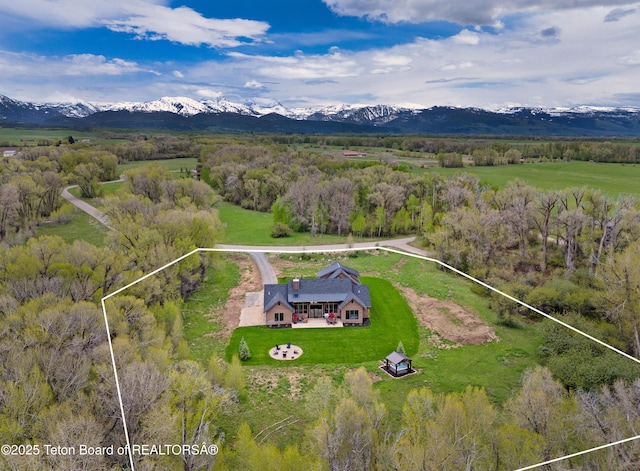 358 Solitude Ln, Tetonia, ID 83452 - overview of rural landscape with property parcel outlined and mountains