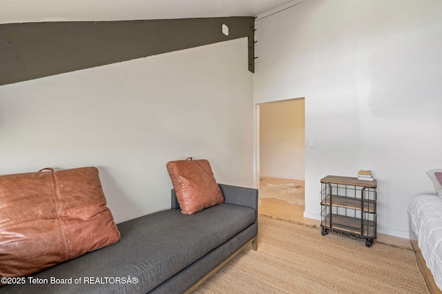 6827 S 1750 W, Victor, ID 83455 - sitting room featuring carpet and high vaulted ceiling