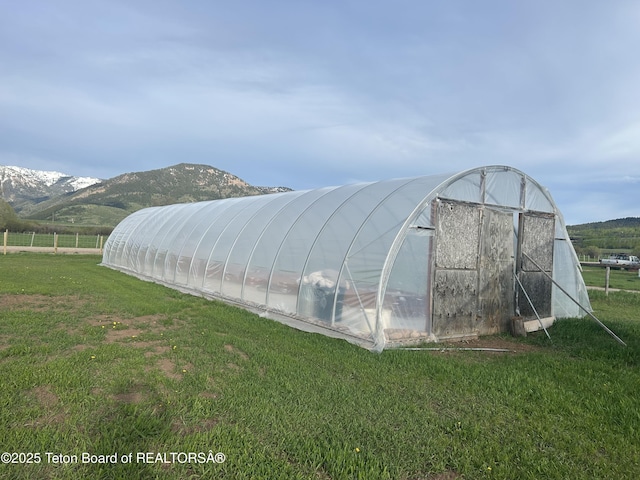 522 El Clark Ln, Smoot, WY 83126 - view of greenhouse with a yard and a mountain view